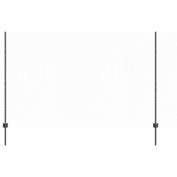 vidaXL Kuusnurkne aed koos posti 10 x 1,4 m PVC-kaetud teras Hall V&otilde;rk