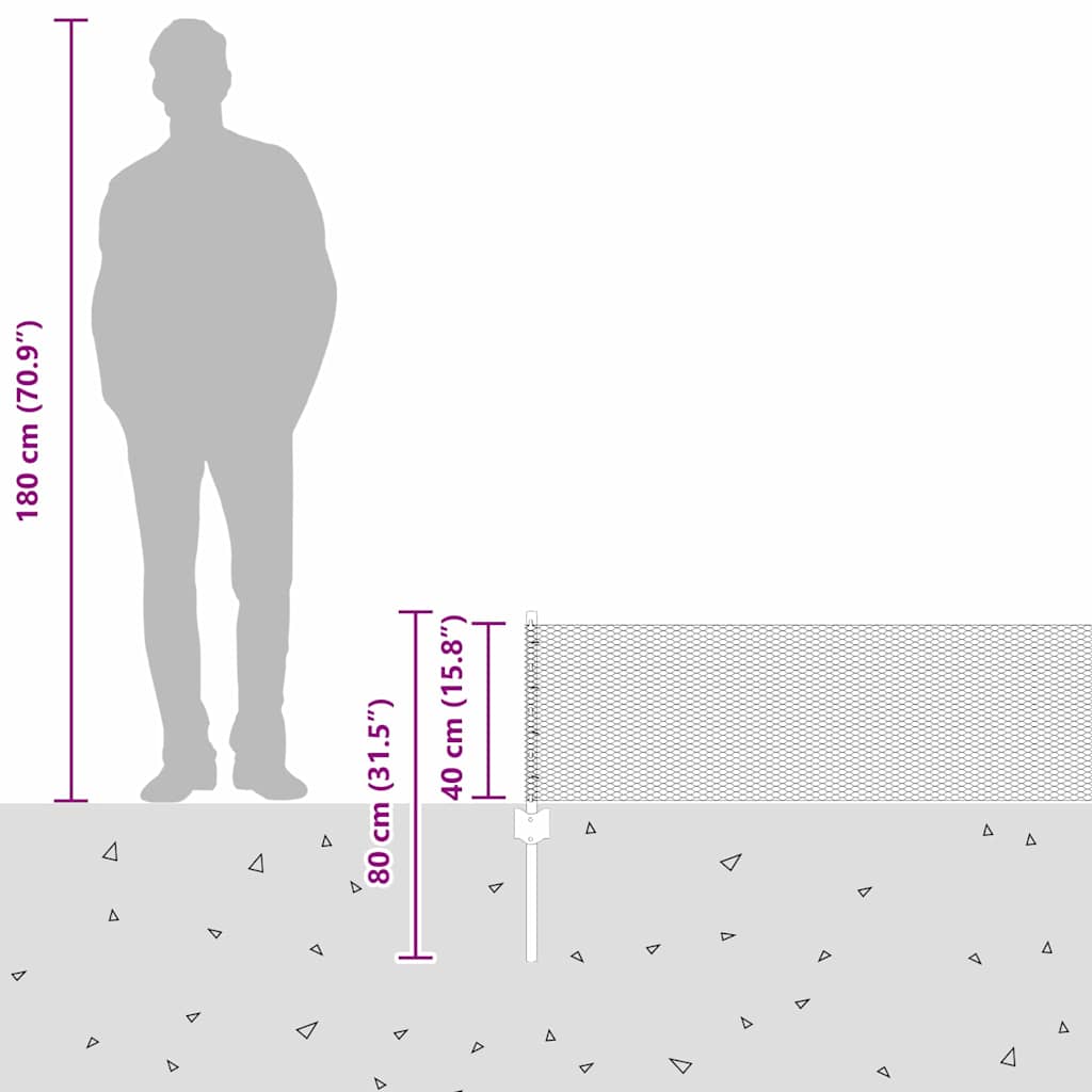Ograja s stebrom Siva 0,4 x 25 m Jeklo - slika 13