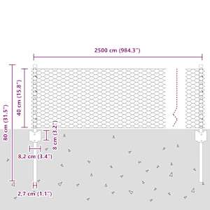 Plot s sloupkem Šedá 0,4 x 25 m Ocel - obrázek 11