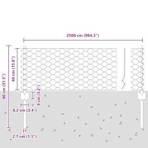 Plot s sloupkem Šedá 0,4 x 25 m Ocel - obrázek 11
