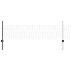 vidaXL Kuusnurkne aed koos posti 25 x 0,5 m PVC-kaetud teras Hall V&otilde;rk