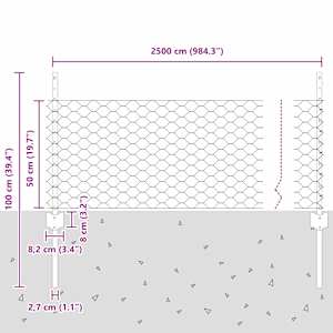 Plot s sloupkem Šedá 0,5 x 25 m Ocel - obrázek 11