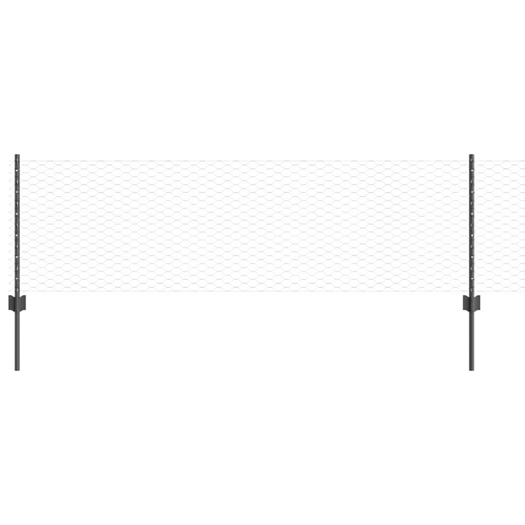 vidaXL Stĺpiky plotu 11 ks U-Channel Sivé 60 cm Oceľ