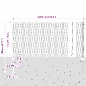 Plot s sloupkem Šedá 0,8 x 25 m Ocel - obrázek 11