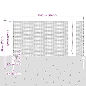 Plot s sloupkem Šedá 1 x 25 m Ocel - obrázek 12