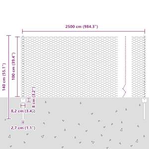 Plot s sloupkem Šedá 1 x 25 m Ocel - obrázek 12