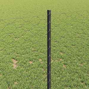 Plot s sloupkem Šedá 1 x 25 m Ocel - obrázek 4