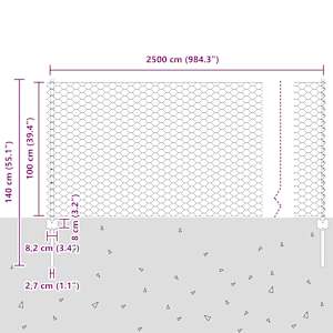 Plot s sloupkem Šedá 1 x 25 m Ocel - obrázek 12