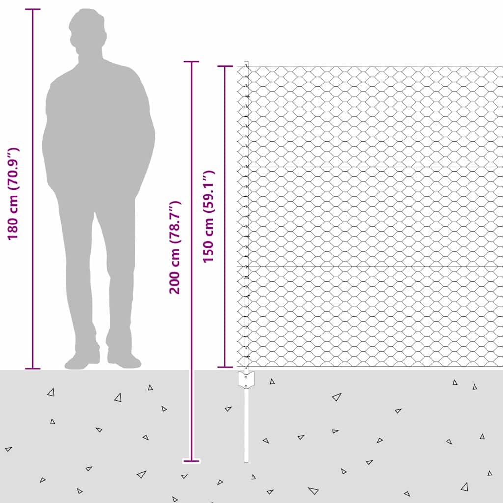 Plot s sloupkem Šedá 1,5 x 25 m Ocel - obrázek 14