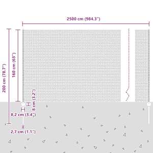 Venkovní hexagonální plot s příspěvkem 25 x 1,6 m Šedá Síťovina - obrázek 12