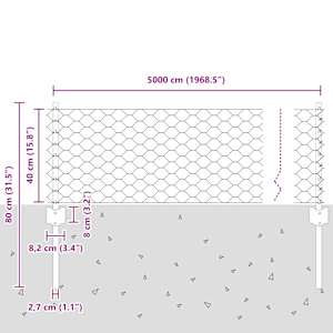 Plot s sloupkem Šedá 0,4 x 50 m Ocel a PVC - obrázek 11