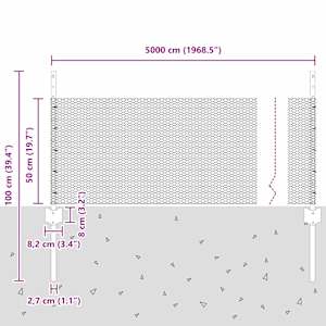 Venkovní hexagonální plot s příspěvkem 50 x 0,5 m Šedá Síťovina - obrázek 11