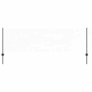 vidaXL Kuusnurkne aed koos posti 50 x 0,8 m PVC-kaetud teras Hall V&otilde;rk