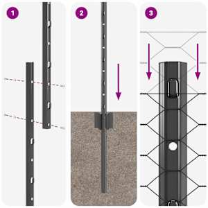 Plot s sloupkem Šedá 1,2 x 50 m Ocel a PVC - obrázek 11
