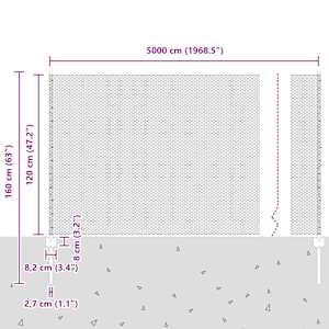 Plot s sloupkem Šedá 1,2 x 50 m Ocel a PVC - obrázek 12