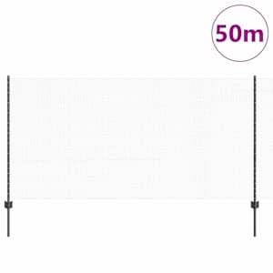 Plot s sloupkem Šedá 1,2 x 50 m Ocel a PVC - obrázek 3