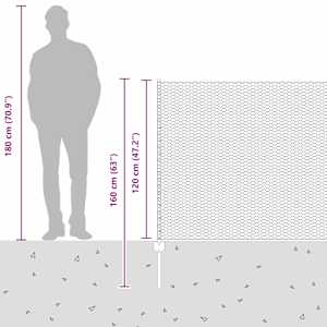 Plot s sloupkem Šedá 1,2 x 50 m Ocel a PVC - obrázek 14