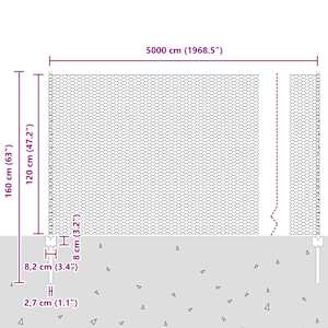 Plot s sloupkem Šedá 1,2 x 50 m Ocel a PVC - obrázek 12