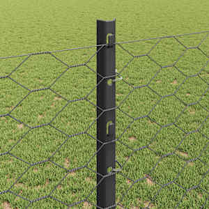Plot s sloupkem Šedá 1,2 x 50 m Ocel a PVC - obrázek 4