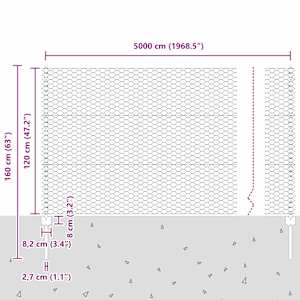 Plot s sloupkem Šedá 1,2 x 50 m Ocel a PVC - obrázek 12