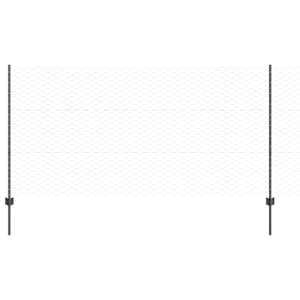 Plot s sloupkem Šedá 1,2 x 50 m Ocel a PVC - obrázek 2