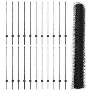 Plot s sloupkem Šedá 1,2 x 50 m Ocel a PVC - obrázek 5