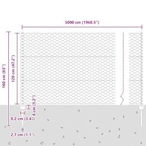 Plot s sloupkem Šedá 1,2 x 50 m Ocel a PVC - obrázek 12