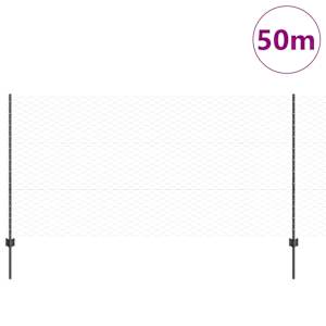 Plot s sloupkem Šedá 1,2 x 50 m Ocel a PVC - obrázek 3