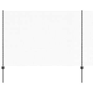 vidaXL Kuusnurkne aed koos posti 50 x 1,5 m PVC-kaetud teras Hall V&otilde;rk