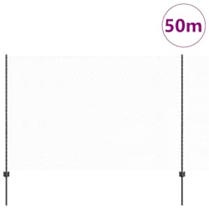 Hexagonální plot s podpěrou 50 x 1,6 m Ocel potažená PVC Šedá - obrázek 3