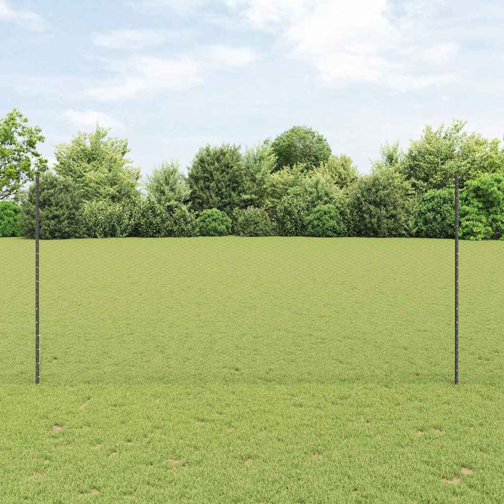 Hegnspidser 22 stk U-Channel Grå 160 cm Stål, vidaXL Hexagonhegn Grå 1.6x50 m Stål