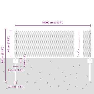 Plot s sloupkem Šedá 0,4 x 100 m Ocel a PVC - obrázek 11
