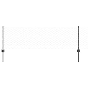 vidaXL Kuusnurkne aed koos posti 100 x 0,6 m PVC-kaetud teras Hall