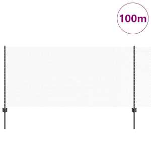 Plot s sloupkem Šedá 1 x 100 m Ocel a PVC - obrázek 3
