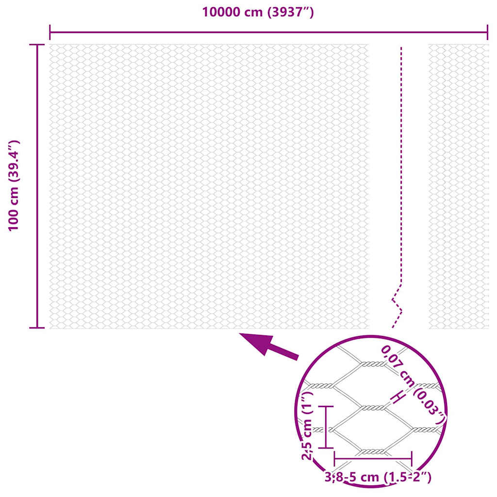 Ograja s stebrom Siva 1 x 100 m Jeklo in PVC - slika 13