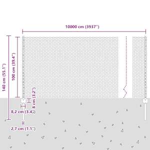 Plot s sloupkem Šedá 1 x 100 m Ocel a PVC - obrázek 12