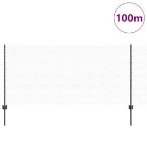 Plot s sloupkem Šedá 1 x 100 m Ocel a PVC - obrázek 3