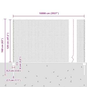 Plot s sloupkem Šedá 1,2 x 100 m Ocel a PVC - obrázek 12