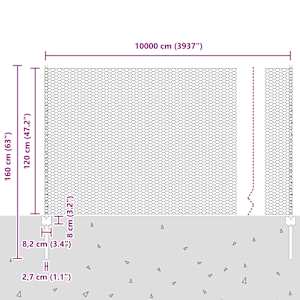 Plot s sloupkem Šedá 1,2 x 100 m Ocel a PVC - obrázek 12