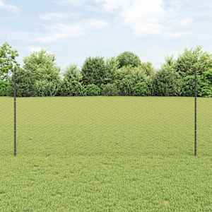 Plot s sloupkem Šedá 1,2 x 100 m Ocel a PVC - obrázek 1