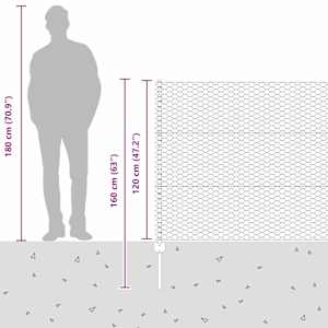 Plot s sloupkem Šedá 1,2 x 100 m Ocel a PVC - obrázek 14