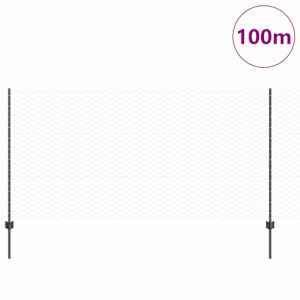 Plot s sloupkem Šedá 1,2 x 100 m Ocel a PVC - obrázek 3