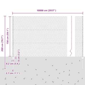 Venkovní hexagonální plot s příspěvkem 100 x 1,5 m Šedá - obrázek 12