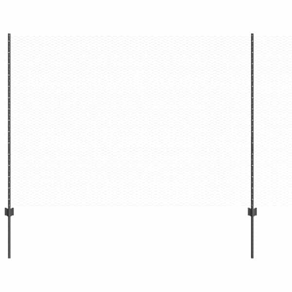 vidaXL Kuusnurkne aed koos posti 100 x 1,6 m PVC-kaetud teras Hall