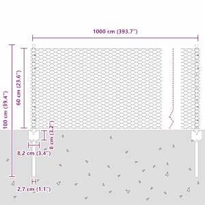 Plot s sloupkem Stříbrná 0,6 x 10 m Ocel - obrázek 11