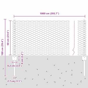 Plot s sloupkem Stříbrná 0,6 x 10 m Ocel - obrázek 11