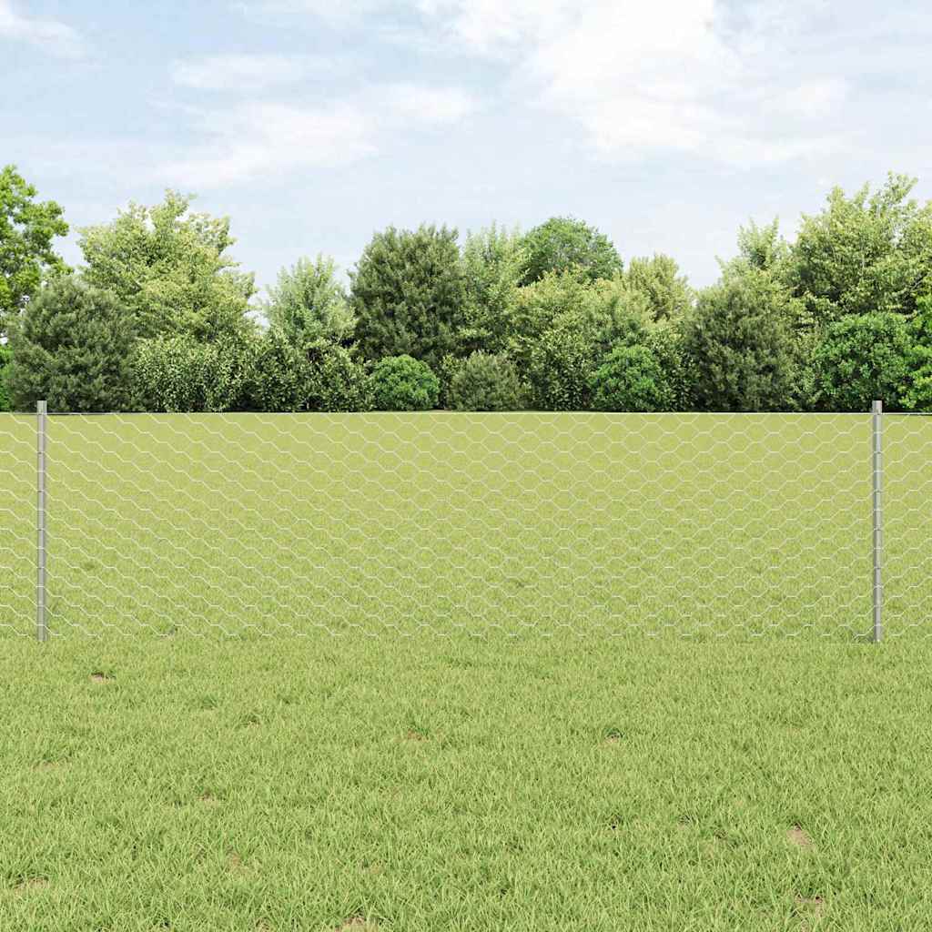 Hegnspæle 5 stk U-Kanal 60 cm Galvaniseret Stål, vidaXL Hexagonhegn 0.6x10 m Galvaniseret Stål
