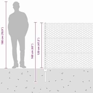 Plot s sloupkem Stříbrná 1,2 x 10 m Ocel - obrázek 14