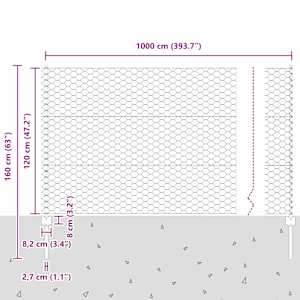 Plot s sloupkem Stříbrná 1,2 x 10 m Ocel - obrázek 12