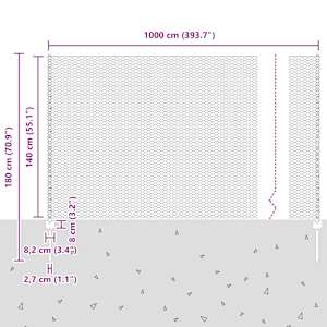 Venkovní hexagonální plot s příspěvkem 10 x 1,4 m Stříbrná - obrázek 12
